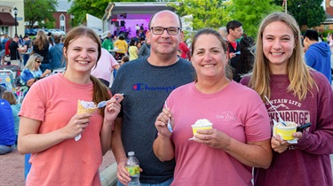 Family eating ice cream