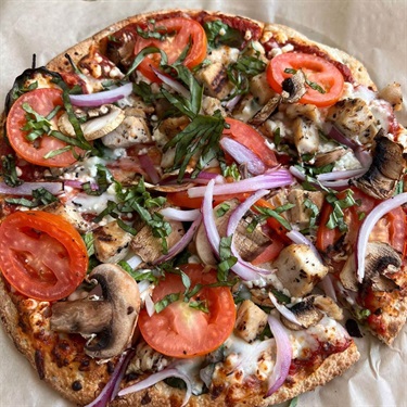 Custom pizza from Topp'd Pizza + Salads by Alyssa Cleland